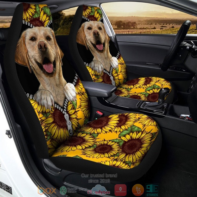 BEST Sunflower Labrador Retriever Funny Car Seat Cover 14