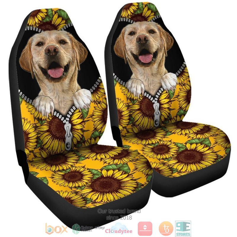 BEST Sunflower Labrador Retriever Funny Car Seat Cover 3