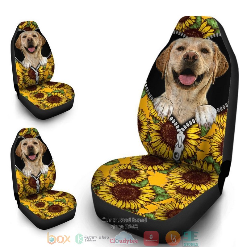 BEST Sunflower Labrador Retriever Funny Car Seat Cover 4