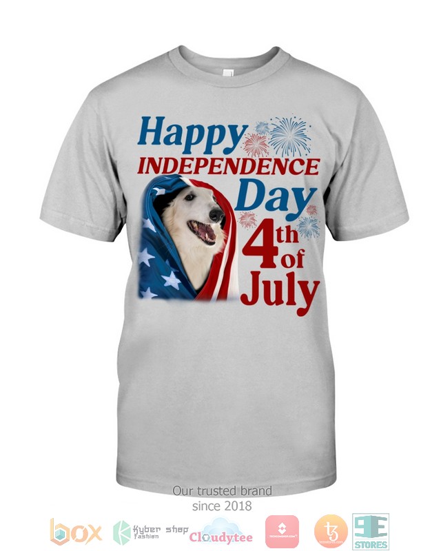 NEW White Borzoi Happy Independence Day 4th Of July Hoodie, Shirt 47
