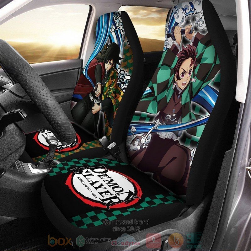 BEST Tanjiro And Giyuu Demon Slayer Anime Car Seat Covers 7