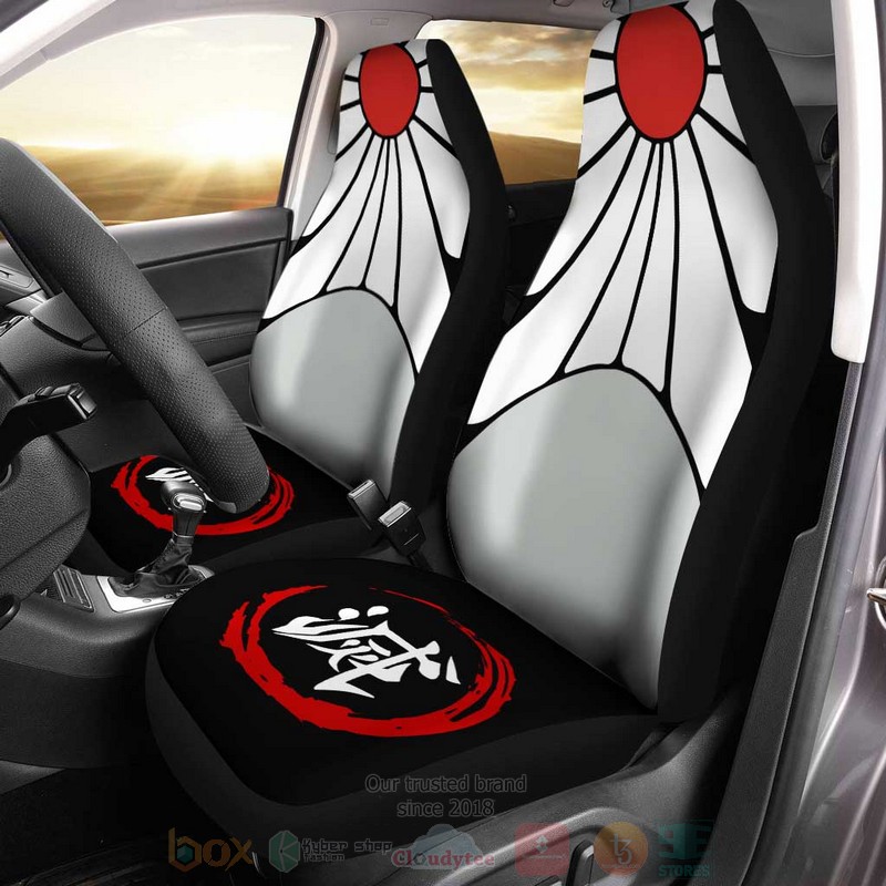 HOT Tanjiro Rising Sun Earrings Demon Slayer 3D Seat Car Cover 6