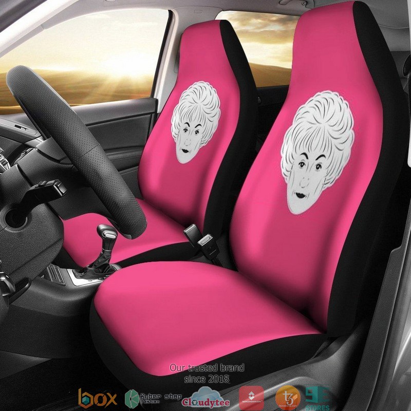 BEST The Golden Girls Golden Girls Grandma Face in Pink Color Car Seat Covers 8
