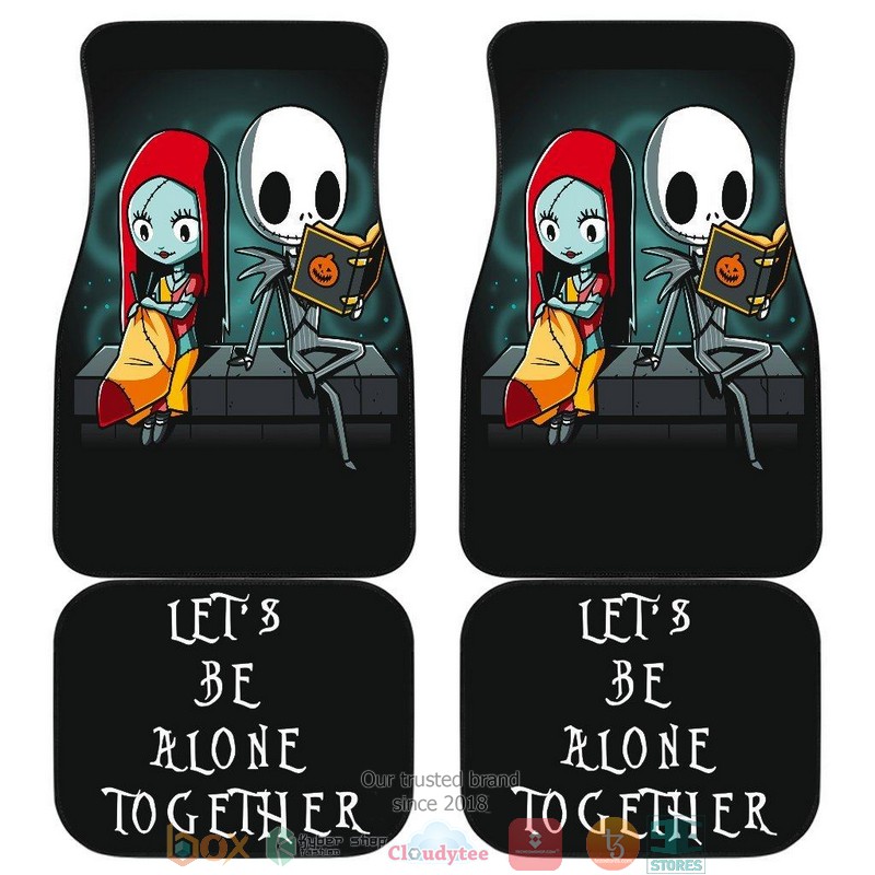 BEST The Nightmare Before Christmas Alone Together Jack Sally Car Floor Mat 1