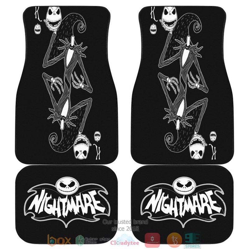 BEST The Nightmare Before Christmas Lock Shock And Barrel Face Car Floor Mat 10