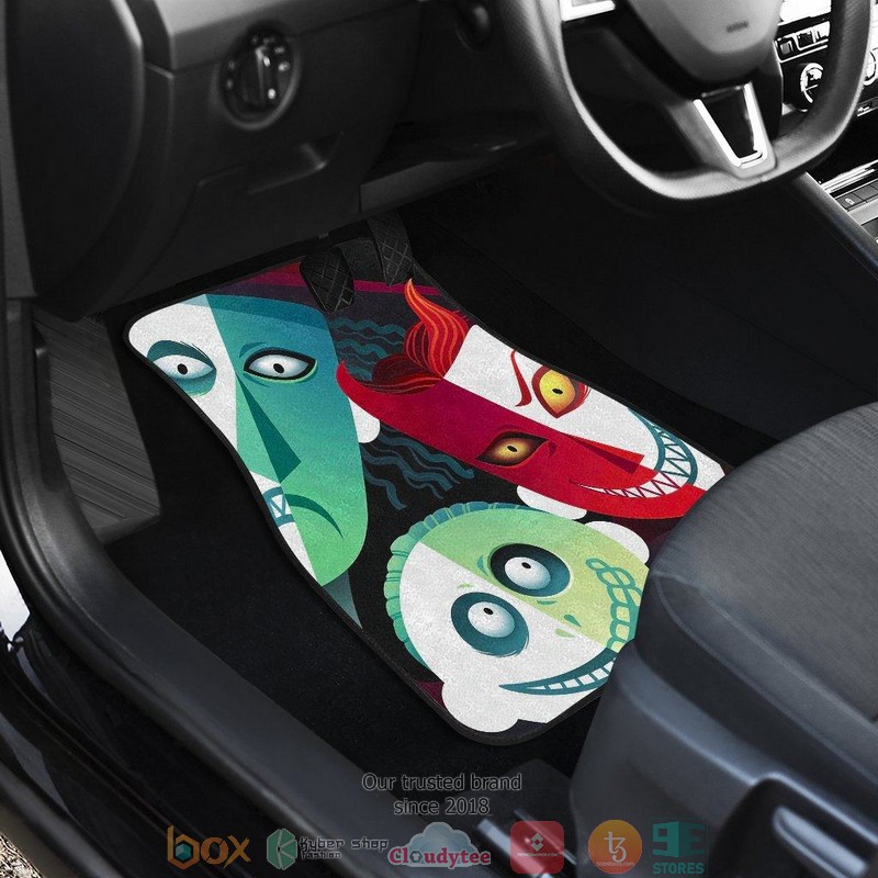 BEST The Nightmare Before Christmas Lock Shock And Barrel Face Car Floor Mat 17