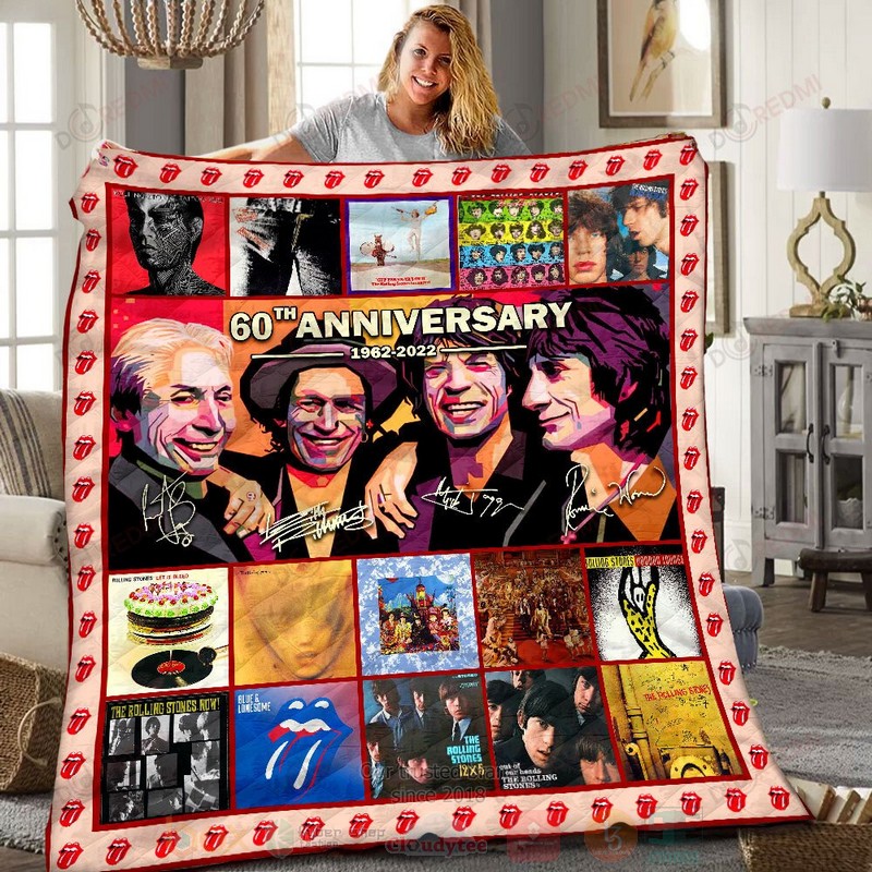 HOT The Rolling Stones 60th Anniversary 1962-2022 Albums Luxury Quilt 9