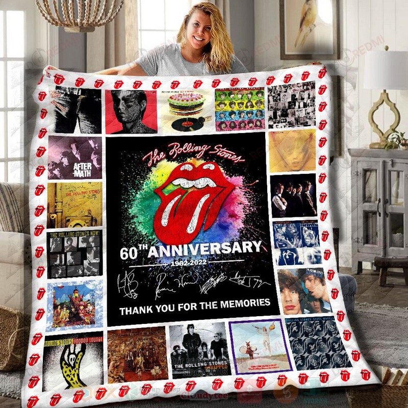 HOT The Rolling Stones 60th Anniversary 1962-2022 Thank You for the Memories Albums Luxury Quilt 9