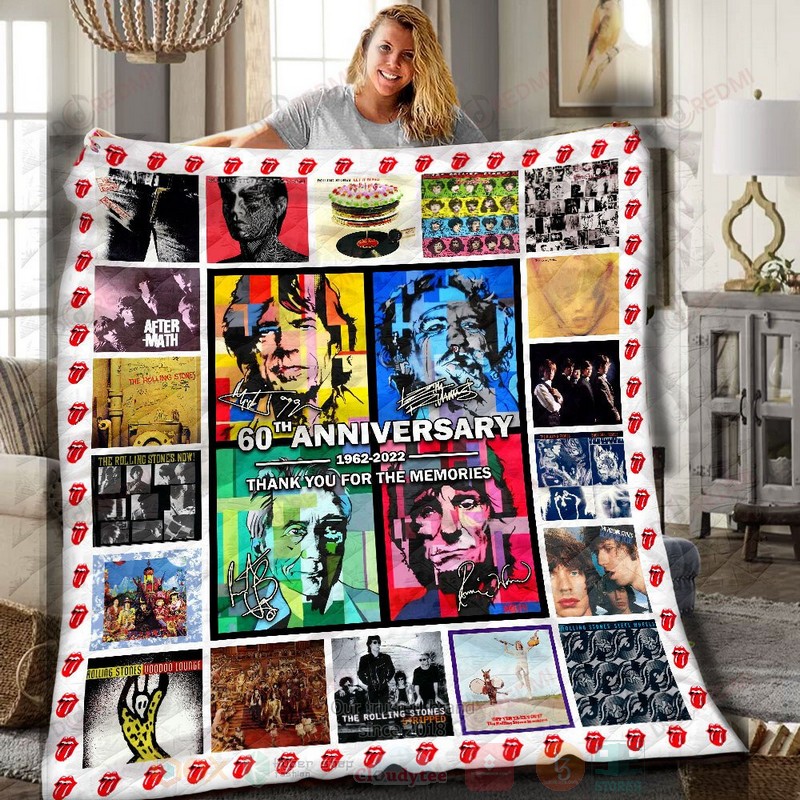 HOT The Rolling Stones 60th Anniversary 1962-2022 Thank You for the Memories Luxury Quilt 8