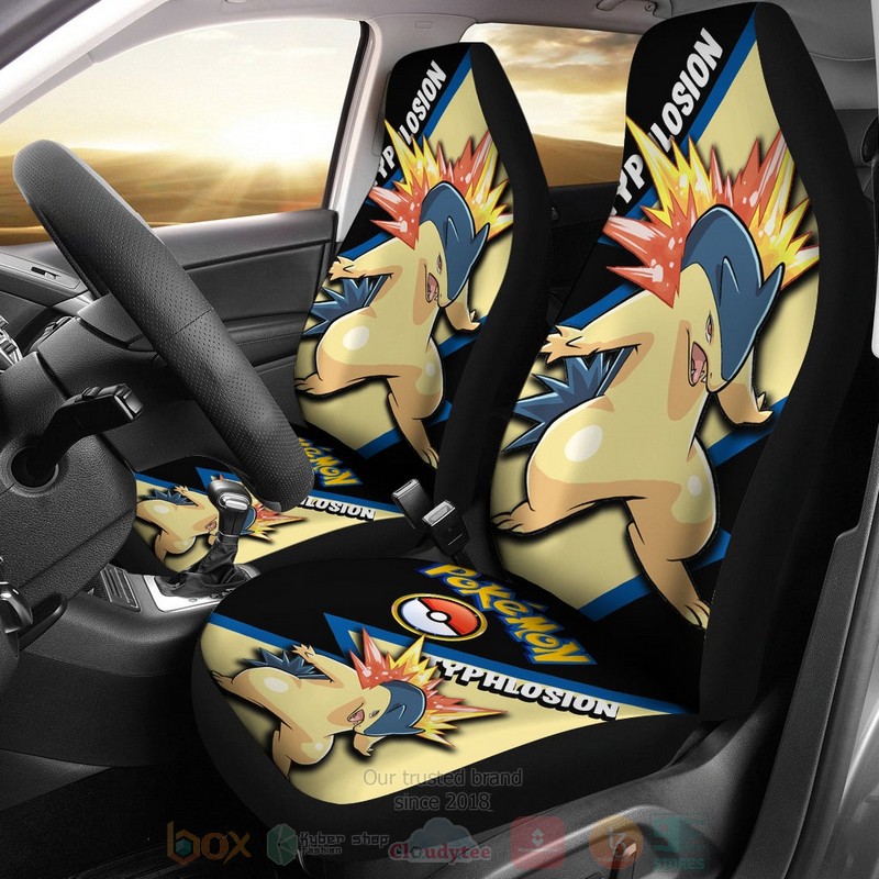 HOT Typhlosion Anime Pokemon 3D Seat Car Cover 9