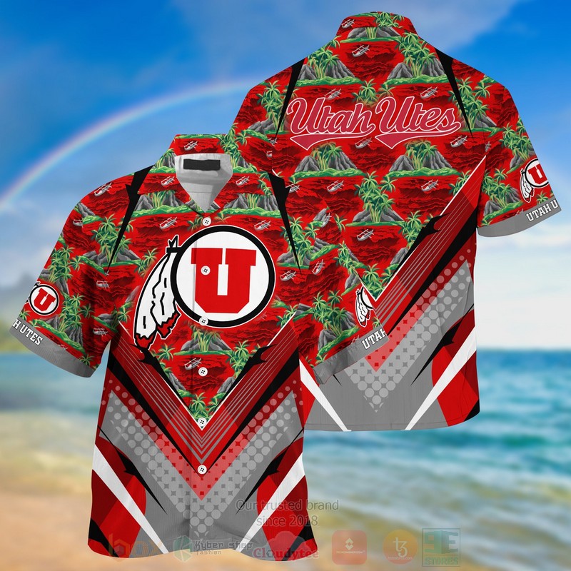 HOT Utah Utes Red 3D Tropical Shirt 1