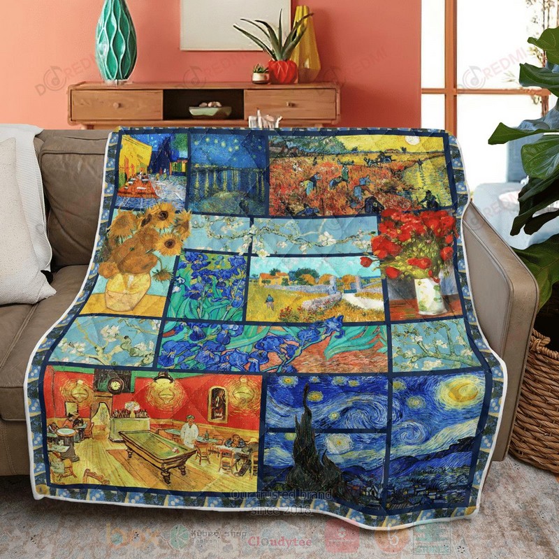 HOT Vincent Willem Van Gogh Style Luxury Quilt 8