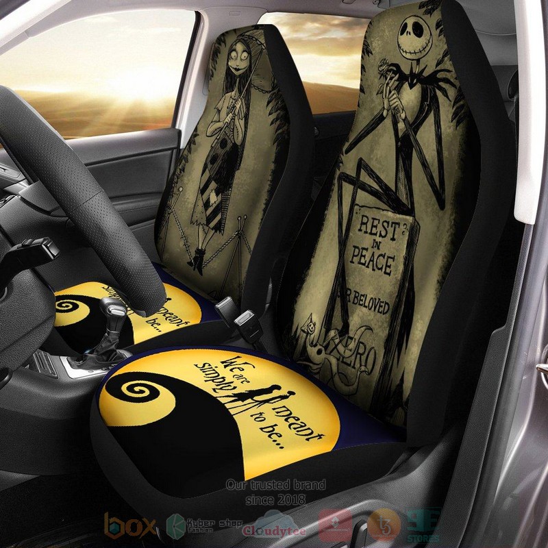 BEST We Are Simply Mean To Be Jack And Sally Car Seat Covers 8