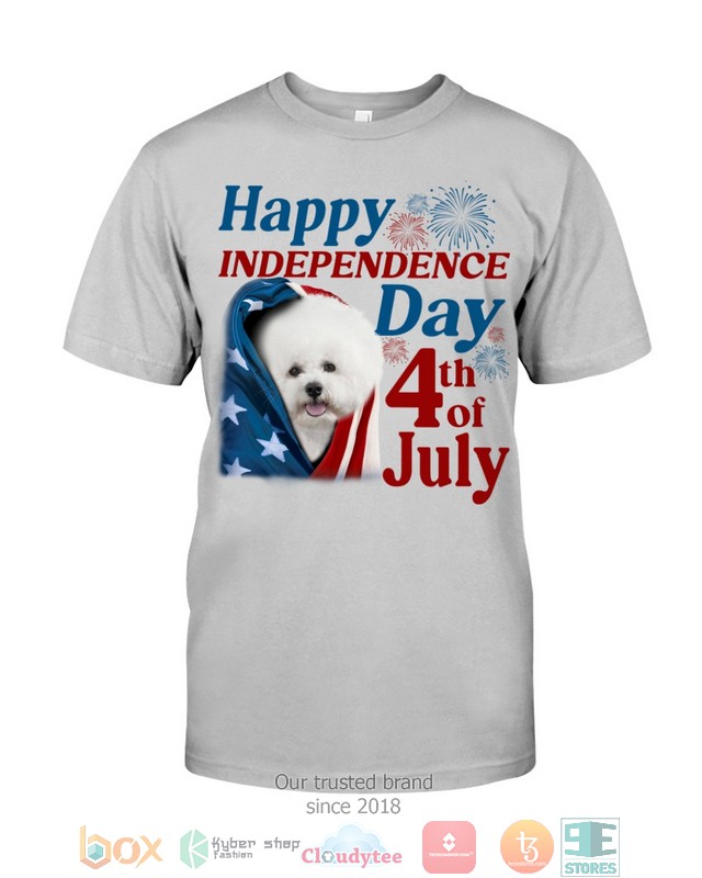 NEW White Bichon Frise Happy Independence Day 4th Of July Hoodie, Shirt 44