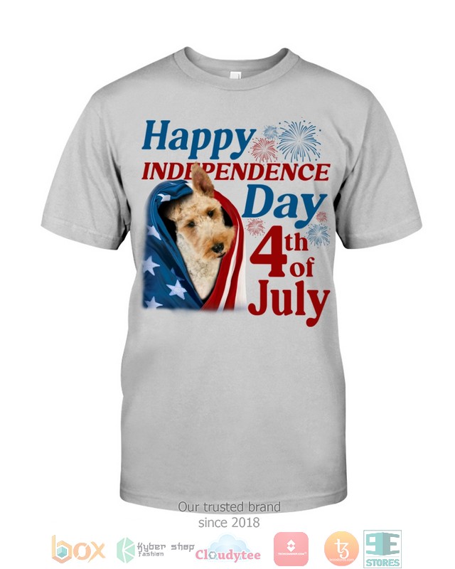 NEW White Wire Fox Terrier Happy Independence Day 4th Of July Hoodie, Shirt 46
