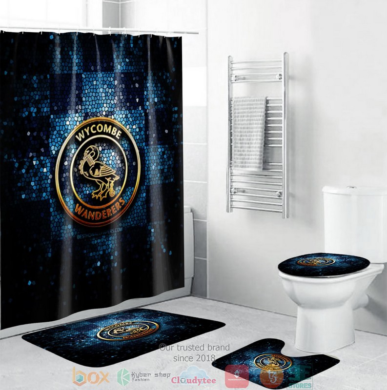 BEST Wycombe Wanderers Shower Curtain Set 2