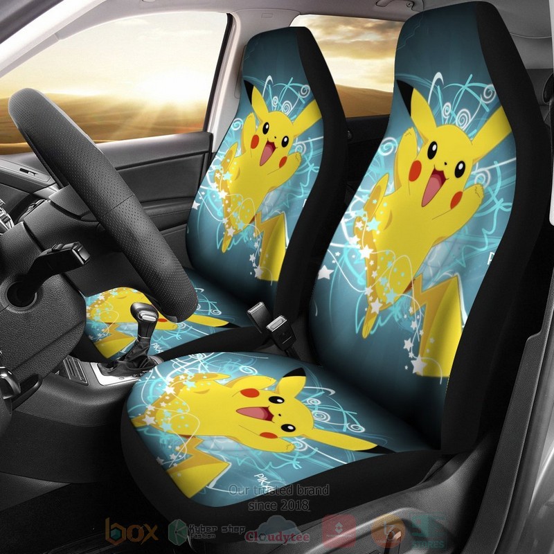 HOT Happy Pikachu Pokemon Anime Car Seat Cover 8