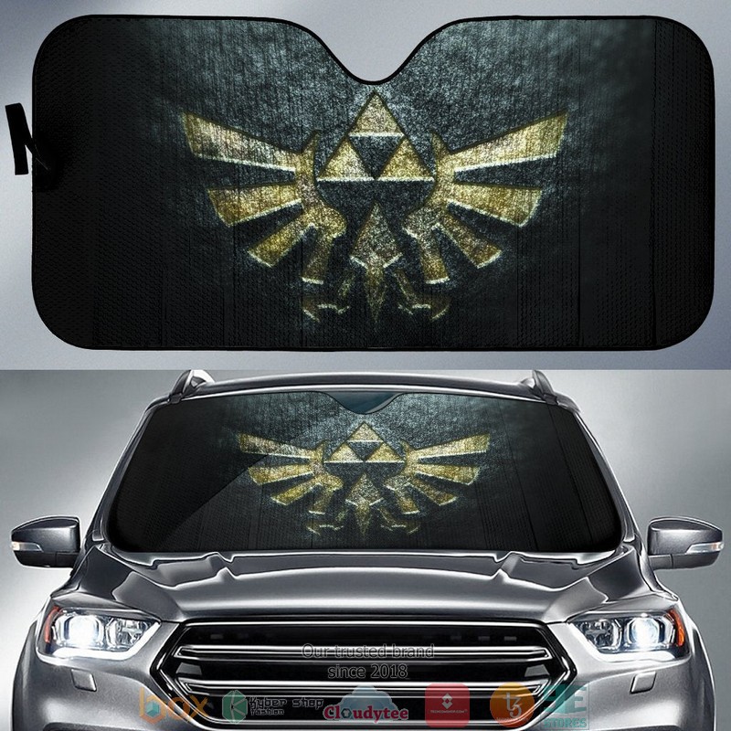 BEST Zelda Logo In Black Theme 3D Car Sunshades 6