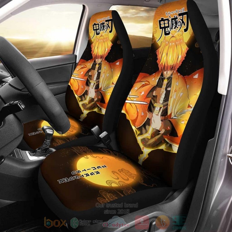 BEST Zenitsu Agatsuma Demon Slayer Kimetsu no Yaiba Car Seat Covers 6