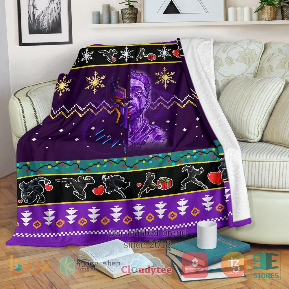 HOT Black Panther Purple Christmas Blanket 9