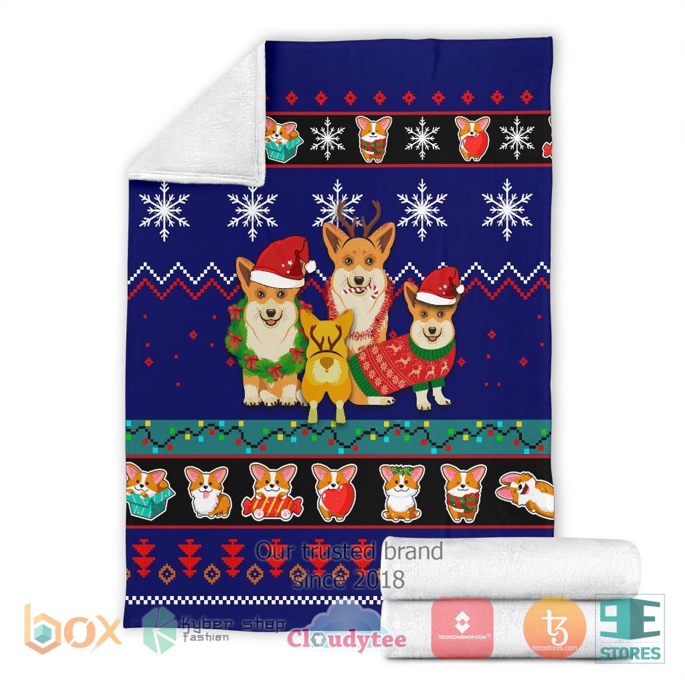 HOT Blue Corgi Christmas Blanket 7 HOT Blue Corgi Christmas Blanket - Image 7