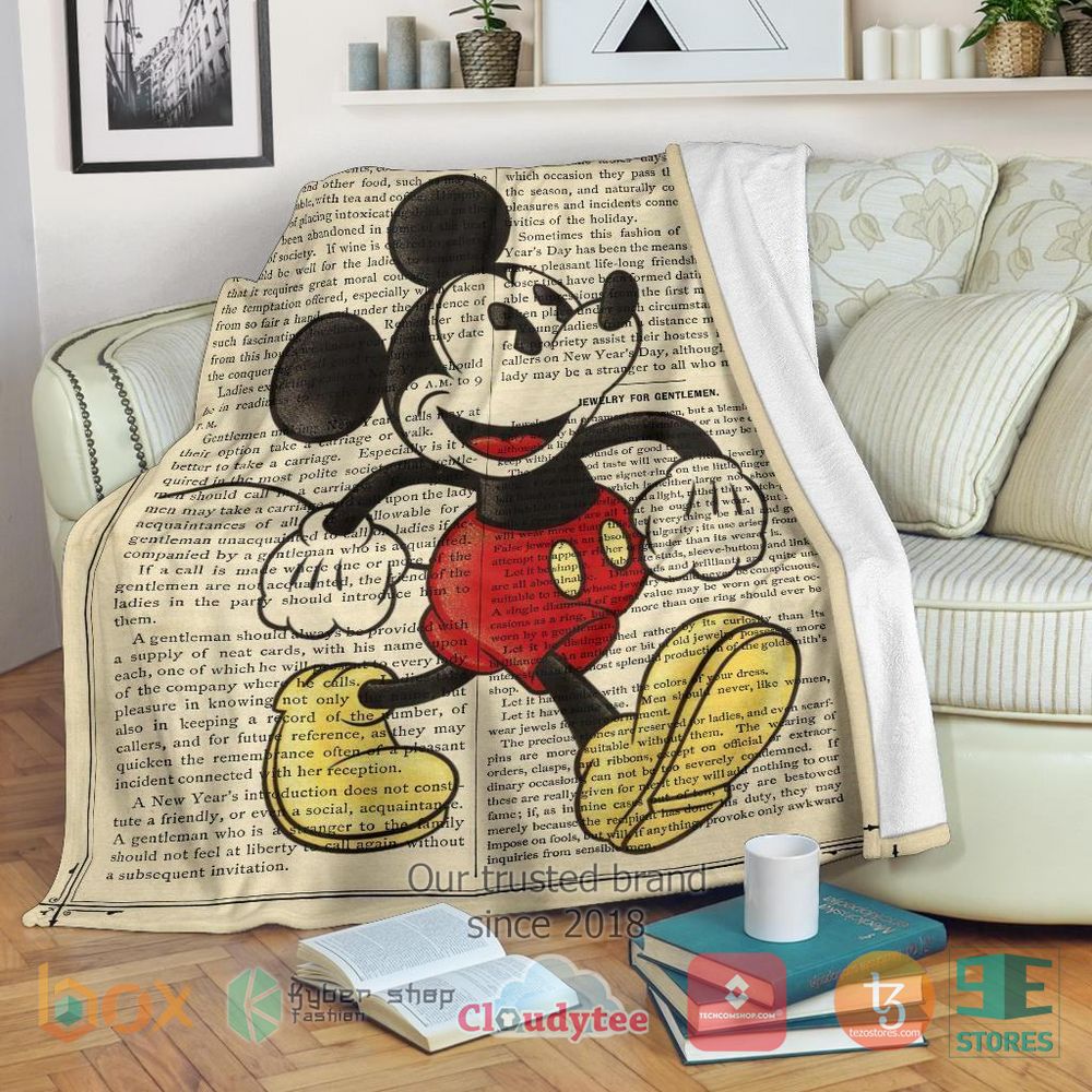 HOT Book Page Mickey Blanket 16