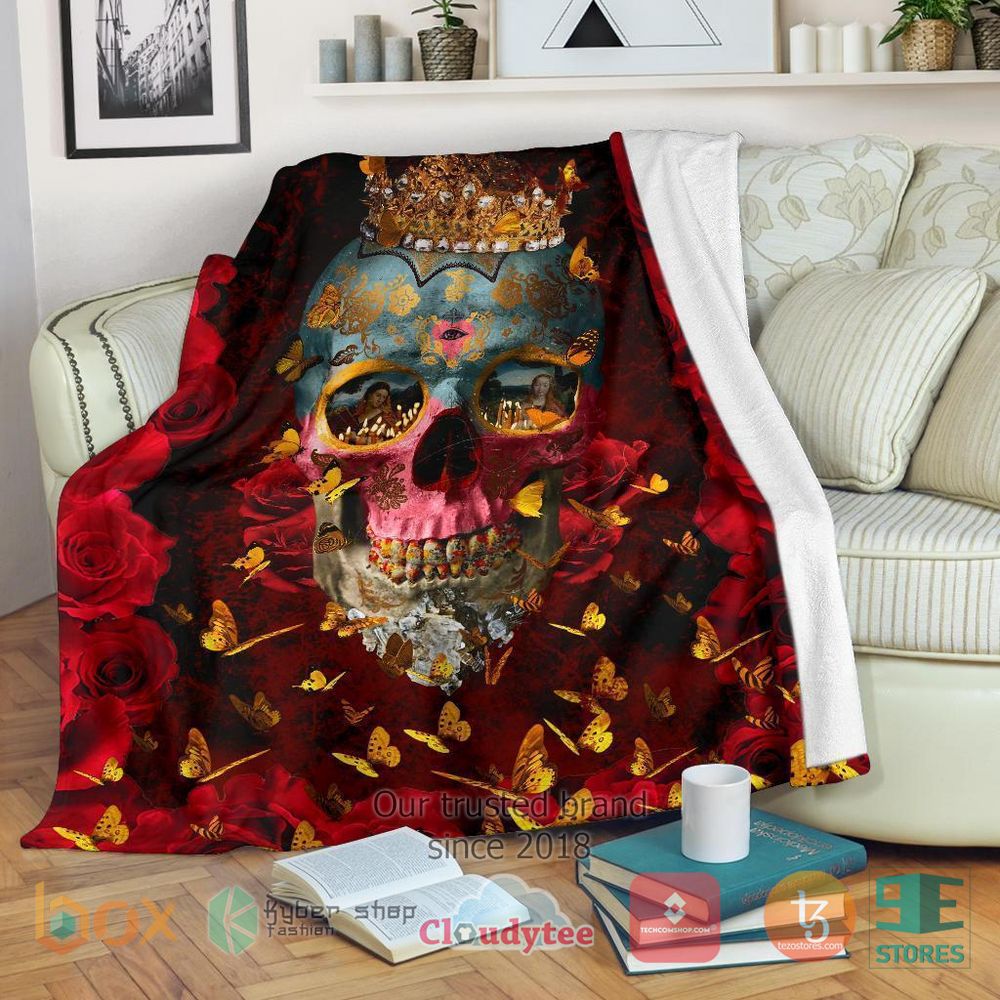 HOT Crown Skull Blanket 11