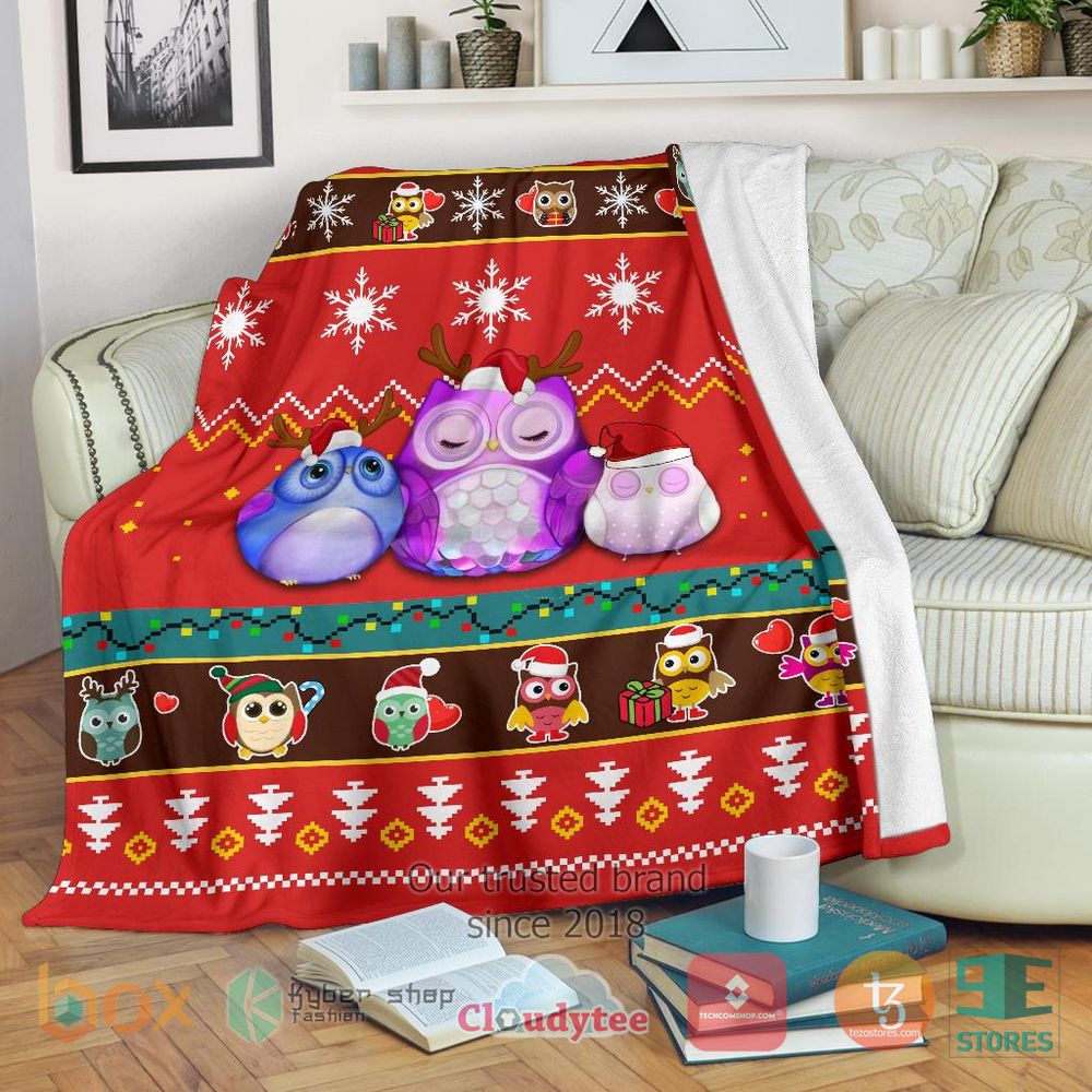 HOT Cute Owl Christmas Blanket 11