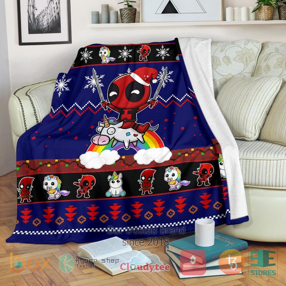 HOT Deadpool Unicorn Christmas Blanket 10