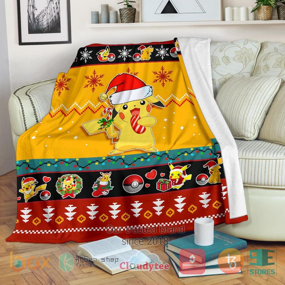 HOT Pikachu Yellow Christmas Blanket 16