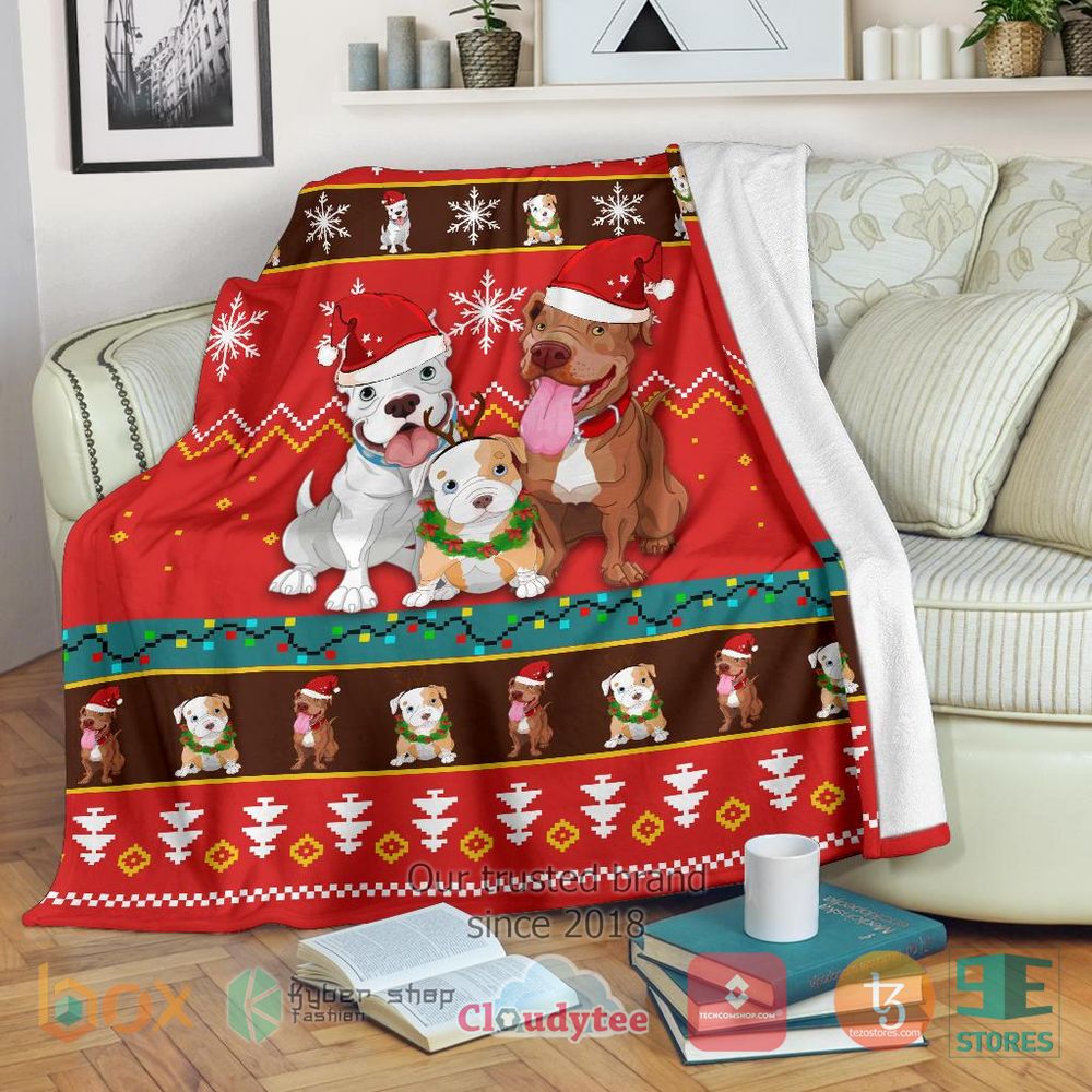 HOT Red Bull Dog Christmas Blanket 17
