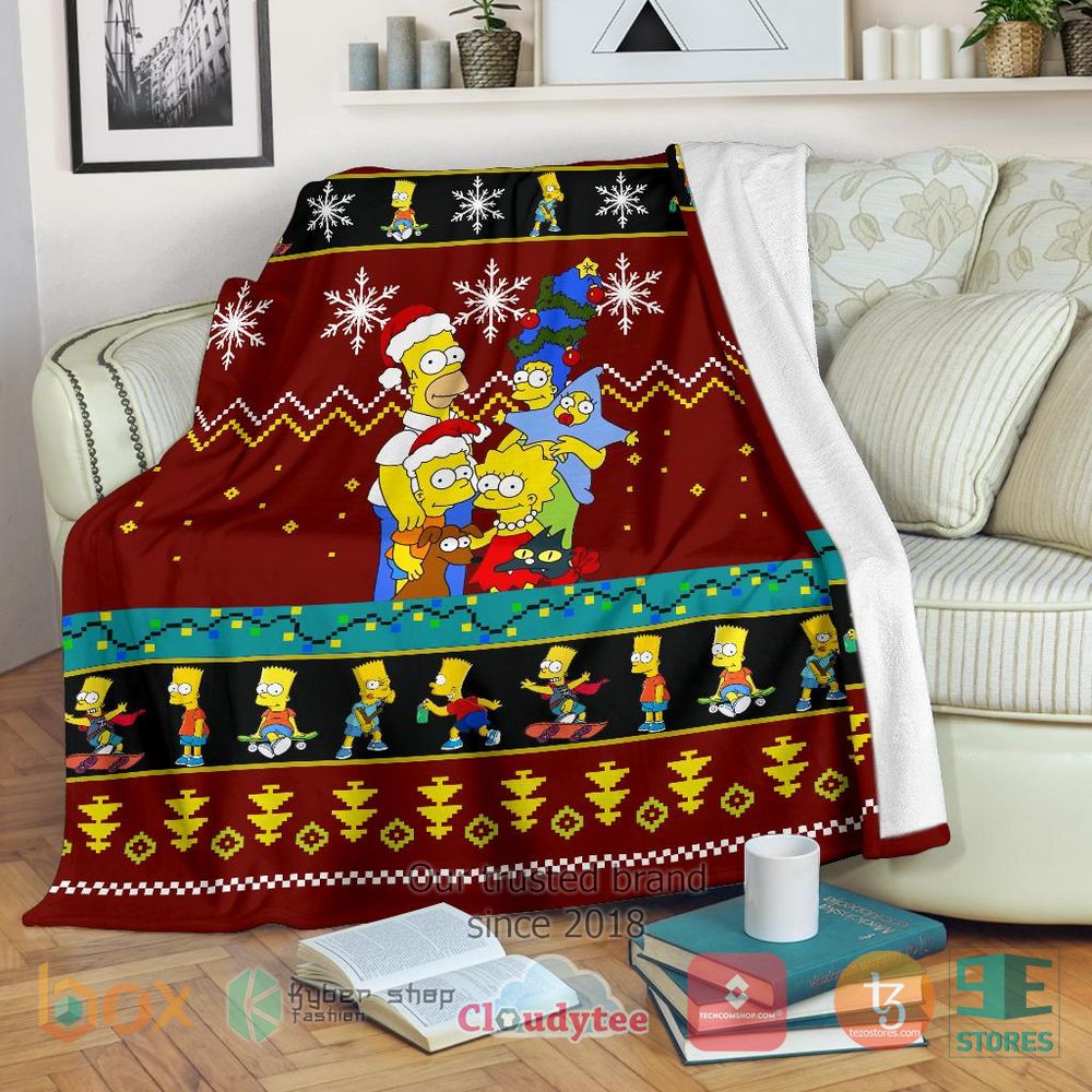 HOT Simpson Family Christmas Blanket 10