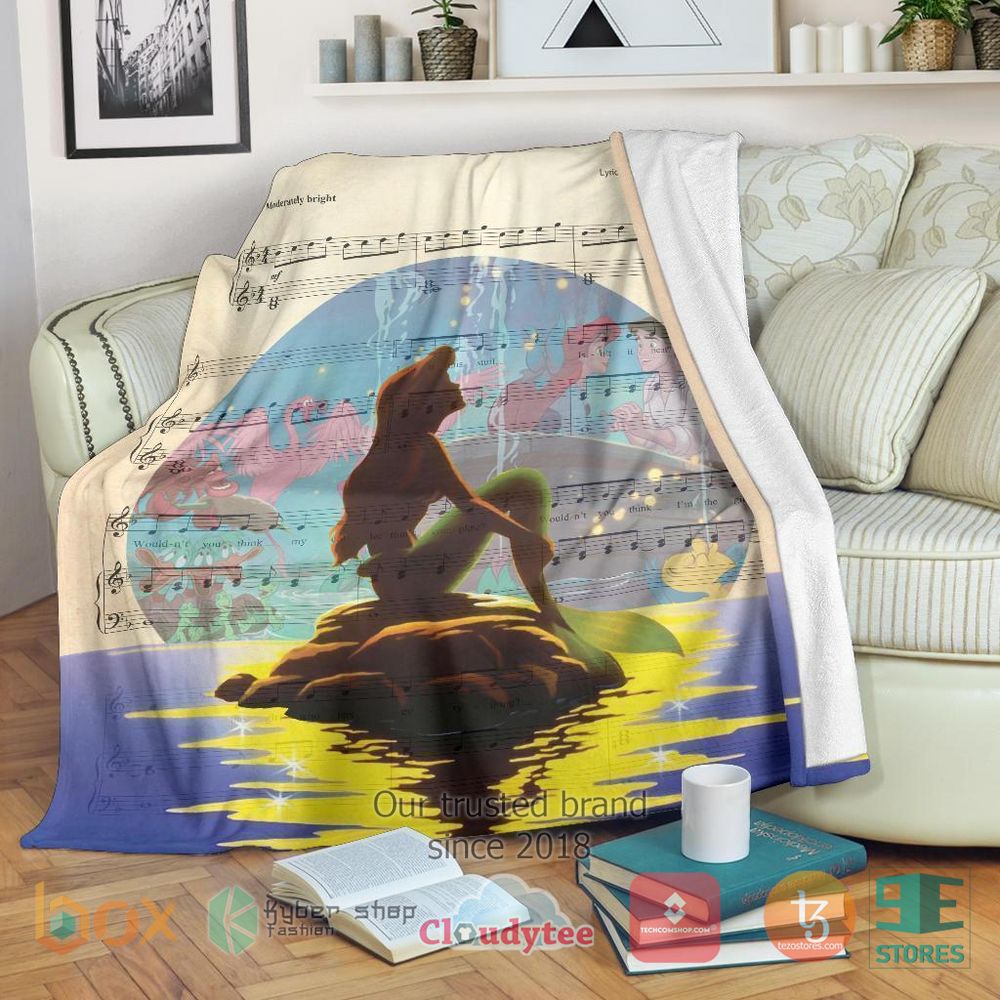 HOT Song Lyric Little Mermaid Blanket 17