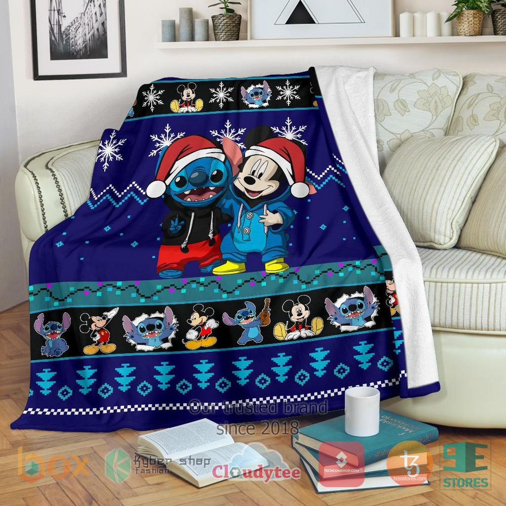 HOT Stitch Mickey Christmas Blanket 17