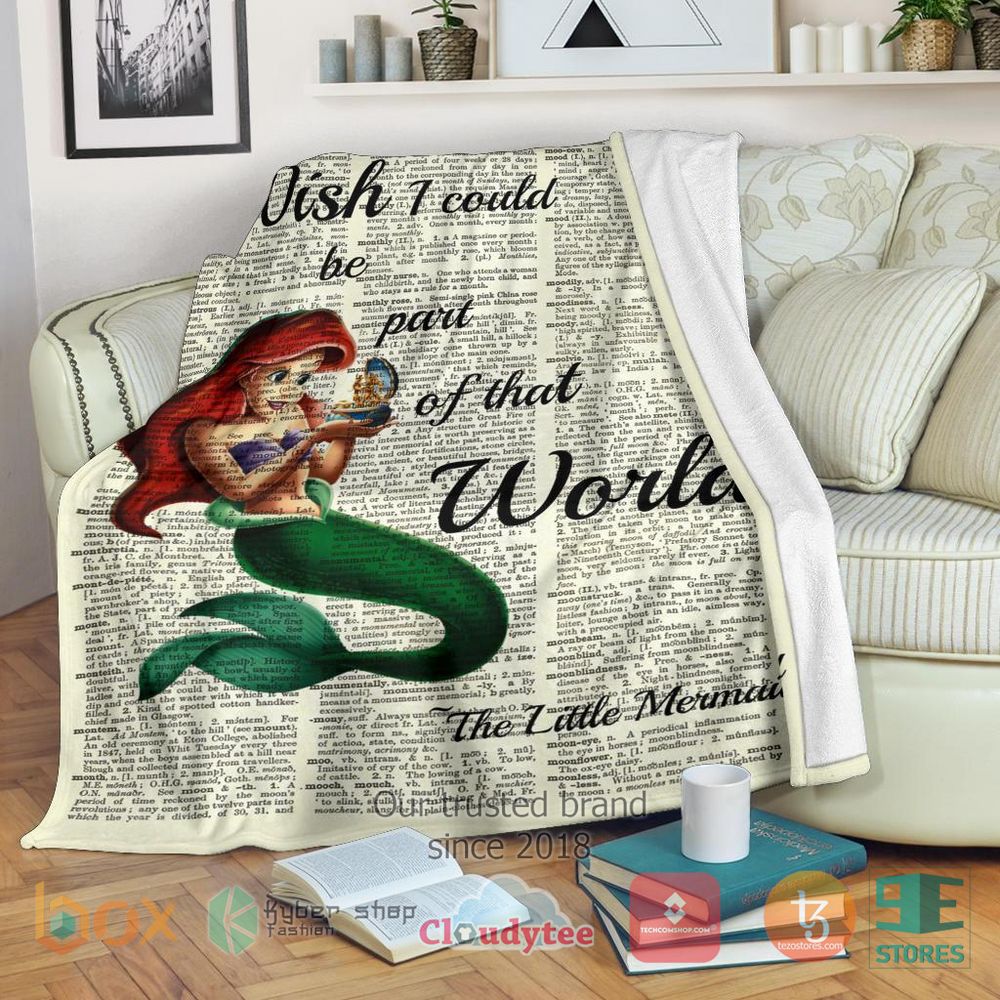 HOT Wish I Could Be Part Of That World Ariel Blanket 6