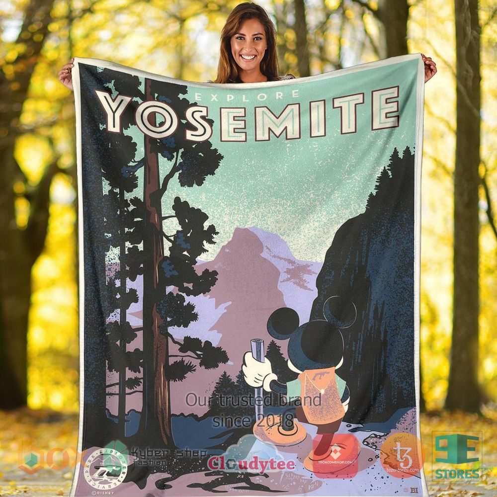 HOT Yosemite National Park Mickey Camping Blanket 10