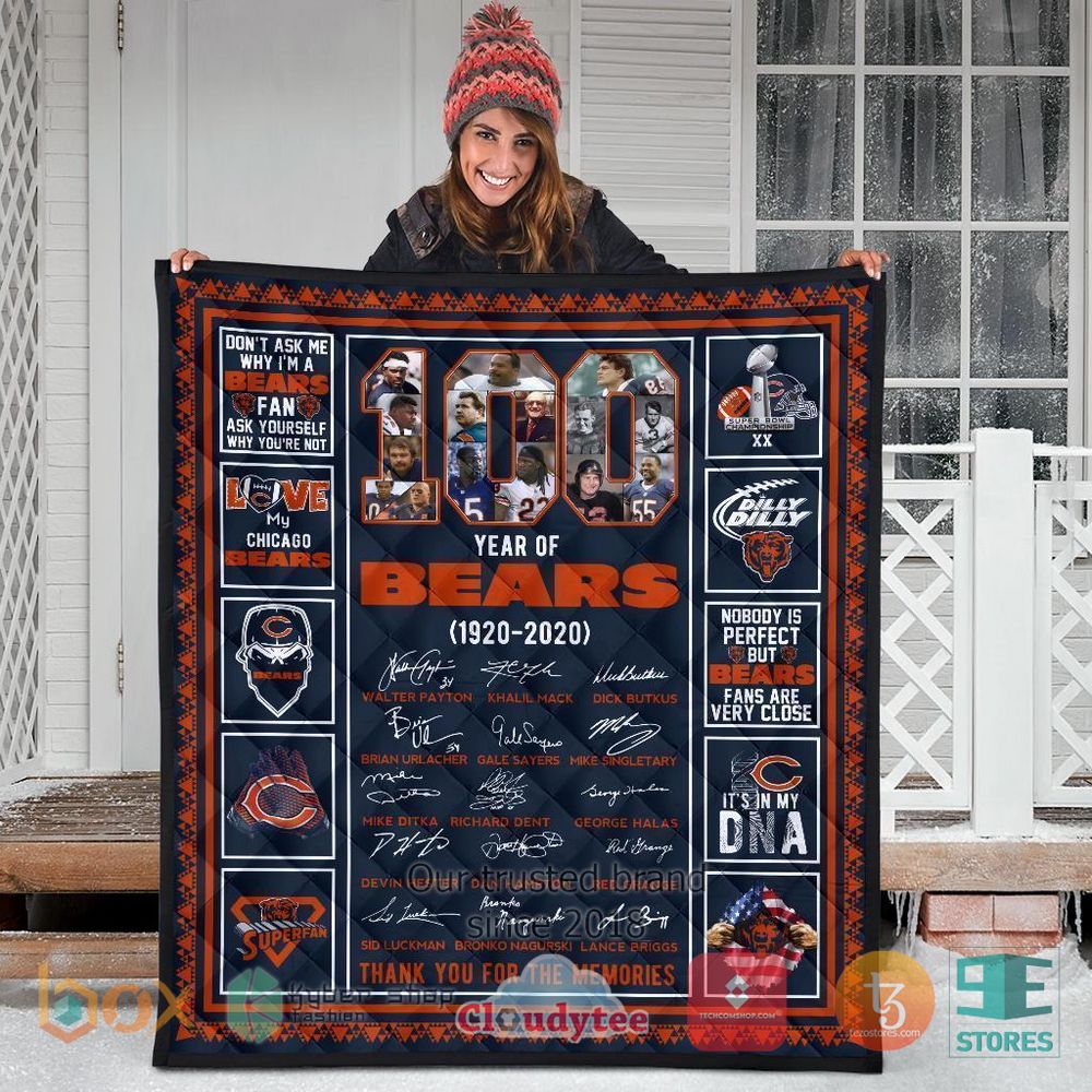 HOT 100 Years Of Chicago Bears Quilt 9