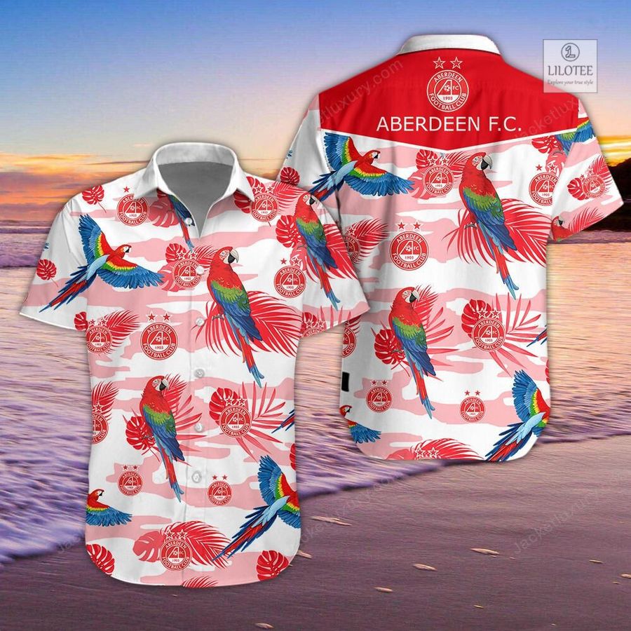 BEST Aberdeen Football Club Parrot Hawaiian Shirt, Shorts 5