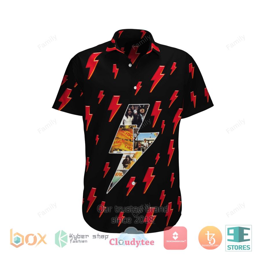 BEST AC DC Red Lightning Black Hawaii Shirt 9