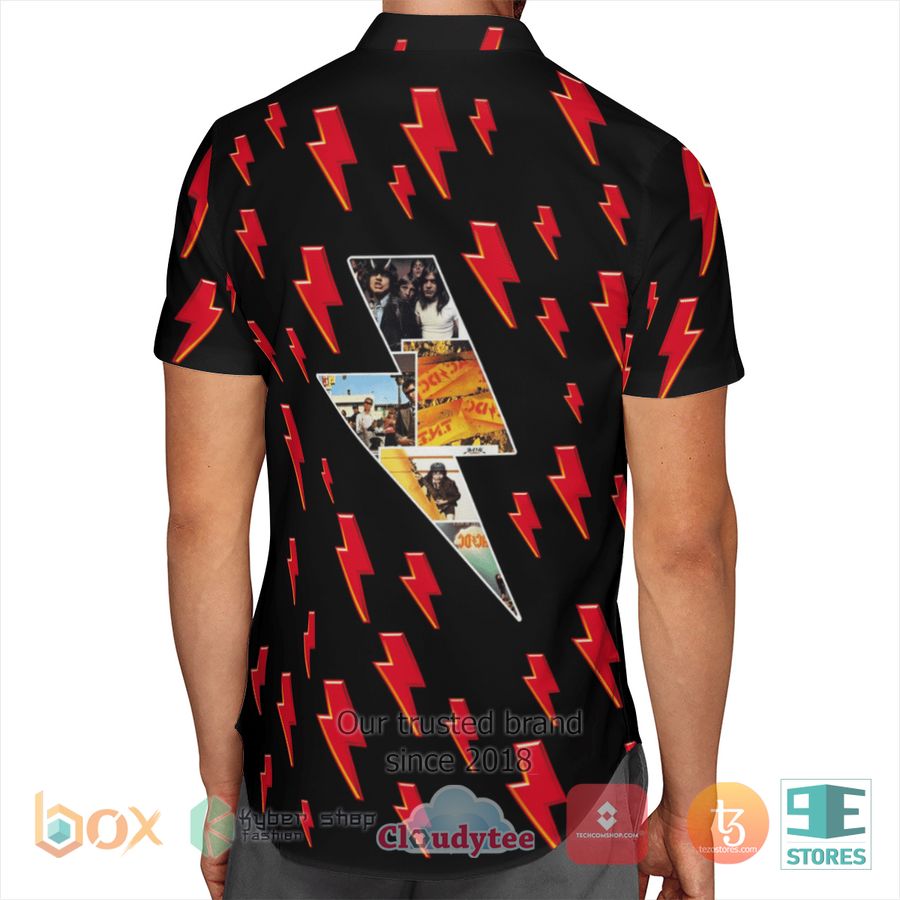 BEST AC DC Red Lightning Black Hawaii Shirt 5