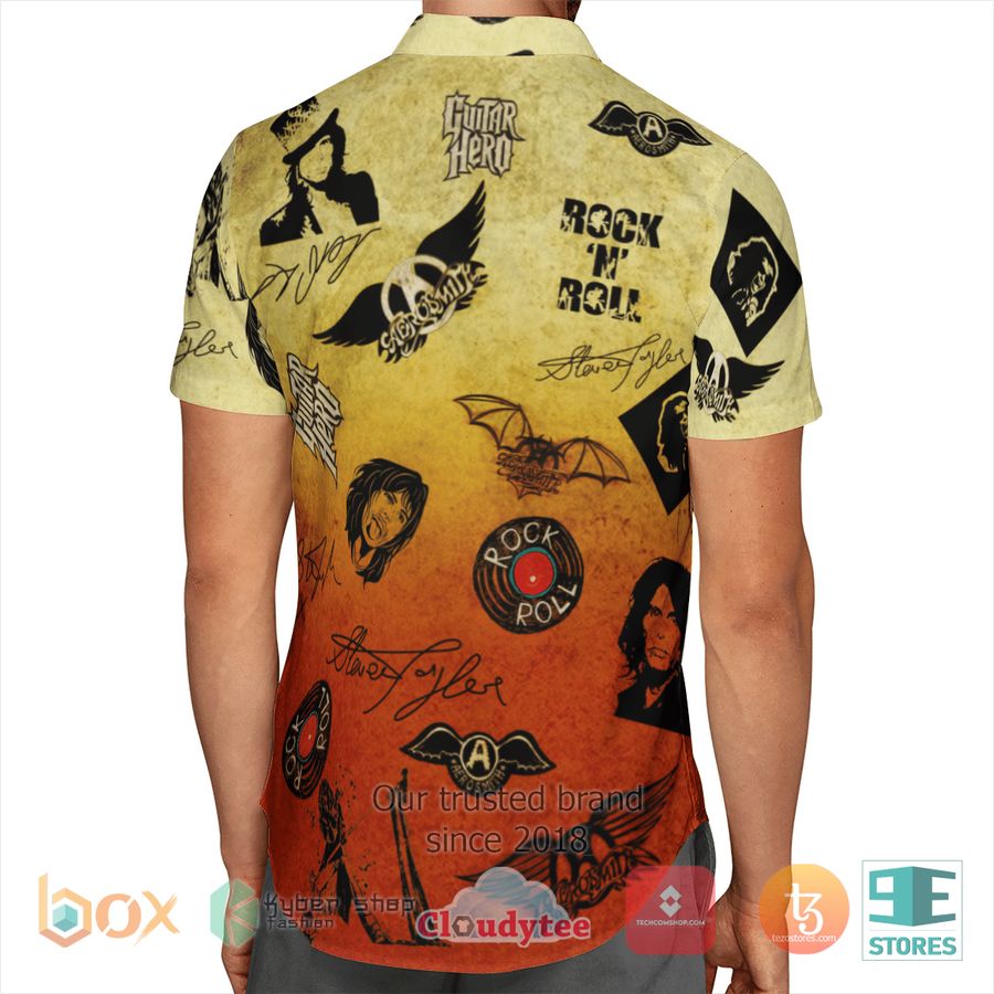 BEST Aerosmith Black Vinatage Rock n Roll Hawaii Shirt 3