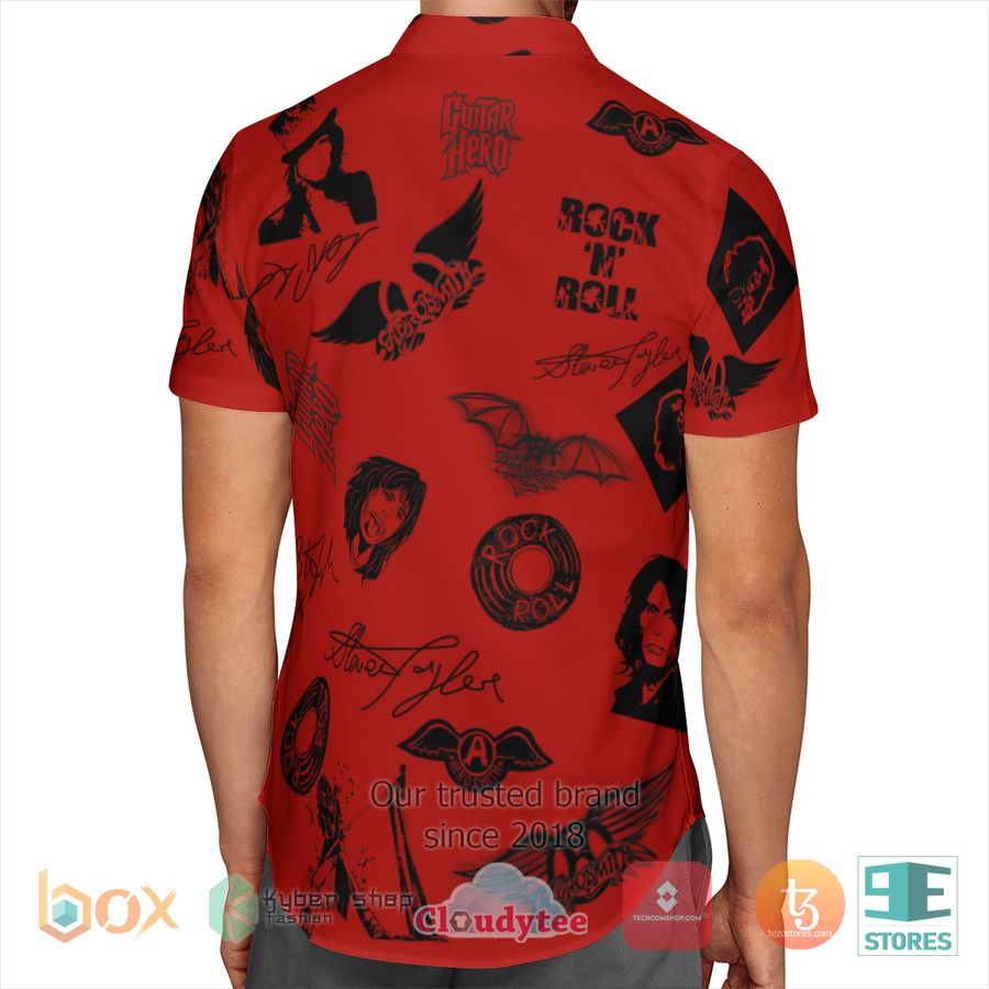 BEST Aerosmith Rock n Roll Black Red Hawaii Shirt 5