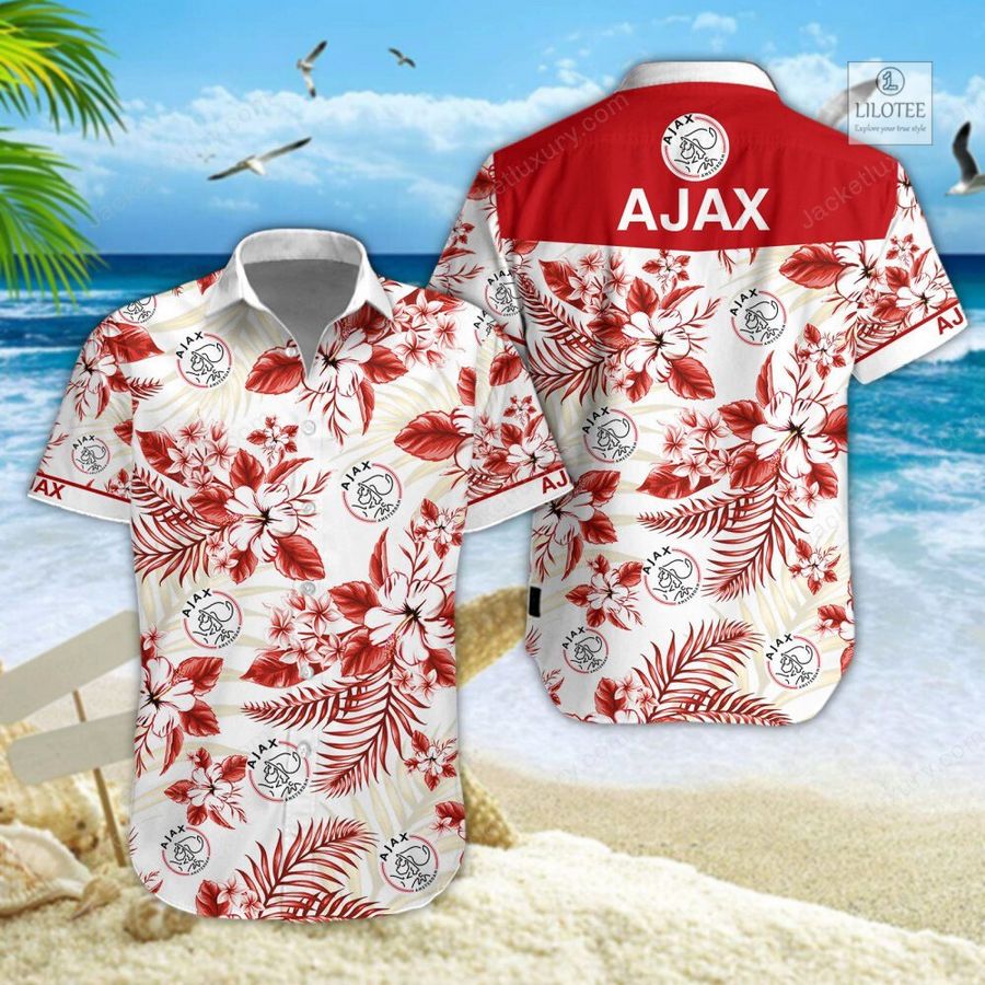BEST AFC Ajax Red Hawaiian Shirt, Short 5
