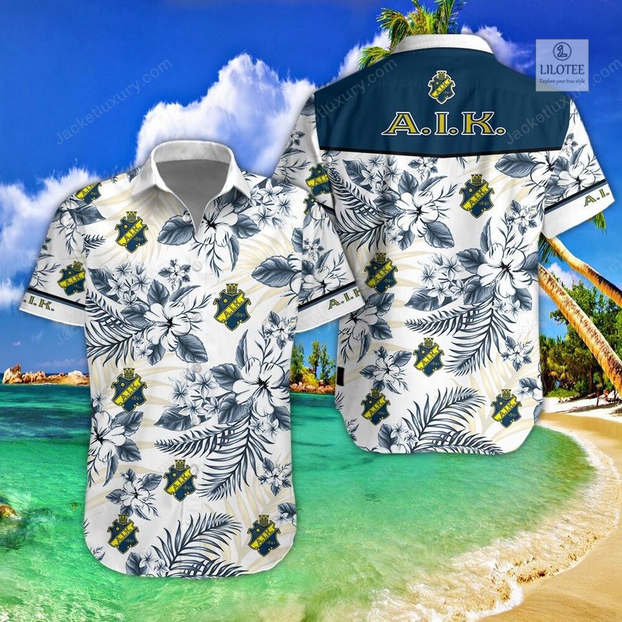 BEST AIK Fotboll Hibiscus Hawaiian shirt, short 5