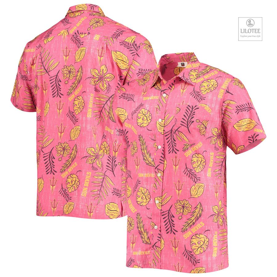 BEST Arizona State Sun Devils Wes & Willy Vintage Floral Maroon Hawaiian Shirt 6