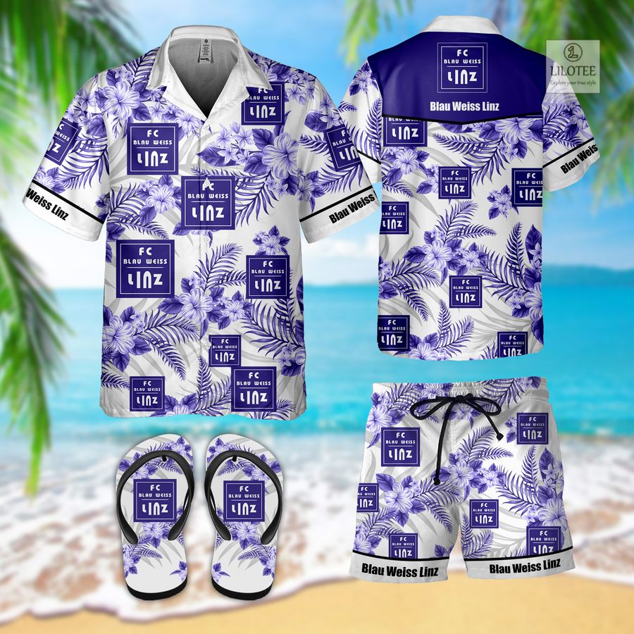 BEST Blau Weiss Linz Hawaiian Shirt, Short 2