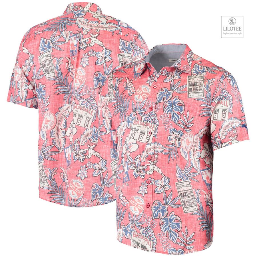 BEST Boston Red Sox Tommy Bahama Retro Red Hawaiian Shirt 7