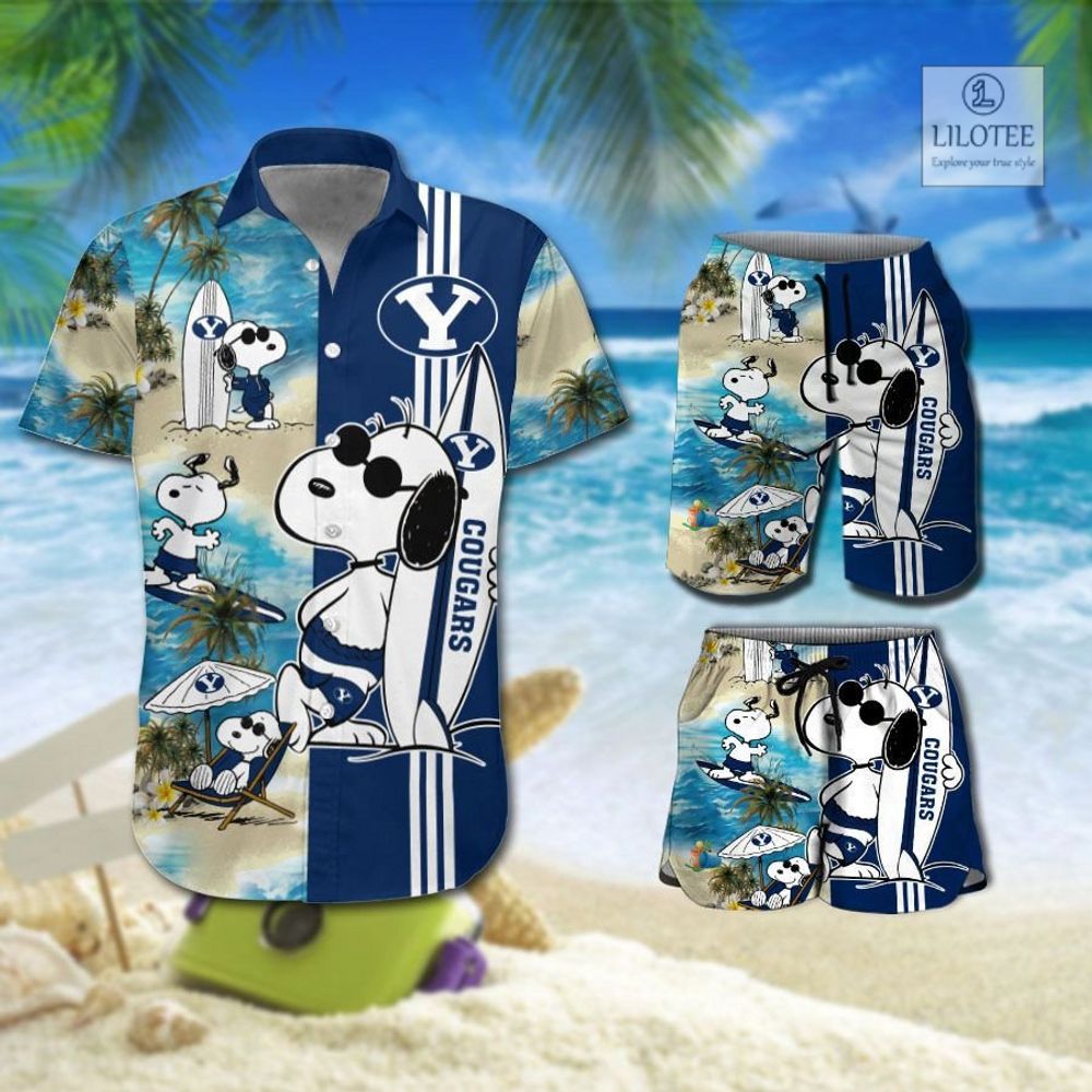 BEST BYU Cougars Snoopy Hawaiian Shirt, Shorts 8