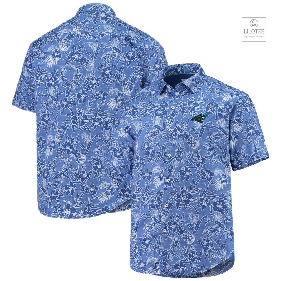 BEST Carolina Panthers Tommy Bahama Lua Tiki Blue Hawaiian Shirt 7
