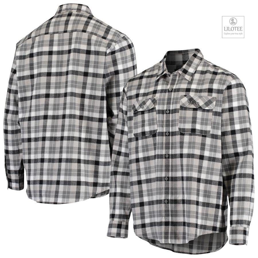 BEST Colorado Rockies Antigua Instinct Flannel Gray Hawaiian Shirt 6